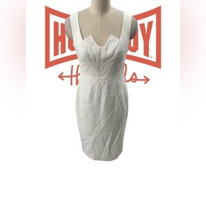 Black Halo White Sleeveless Dress